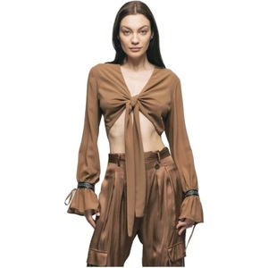 Gaëlle Paris, Dames, Blouses & Shirts, Bruin, Maat: XS