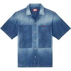 Diesel, Heren, Overhemden, Blauw, Maat: M Denim,