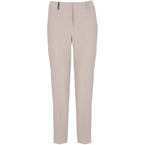 Peserico, Dames, Broeken, Beige, Maat: XS Katoen,