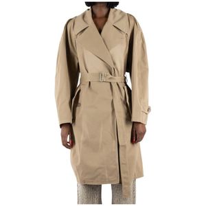 Acne Studios, Dames, Mantels, Beige, Maat: 2XS Katoen,