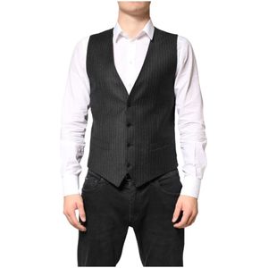 Dolce & Gabbana, Heren, Pakken, Zwart, Maat: M Wol,