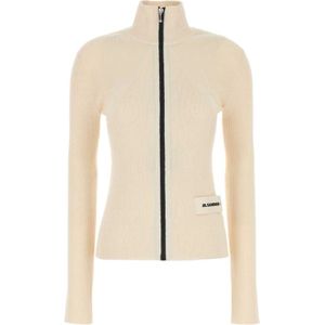 Jil Sander, Dames, Truien, Beige, Maat: XS Wol,