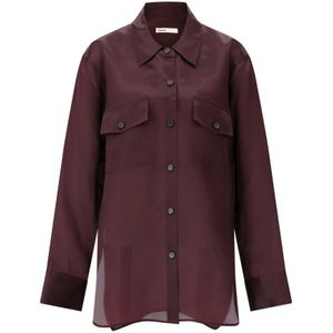 Khaite - Bordeaux Shirt Aw 25 - Overhemd - Bruin - Zijden Organza