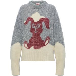 Kenzo, Dames, Truien, Grijs, Maat: M Wol,