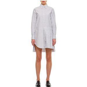 Thom Browne, Dames, Jurken, Grijs, Maat: XS Katoen,