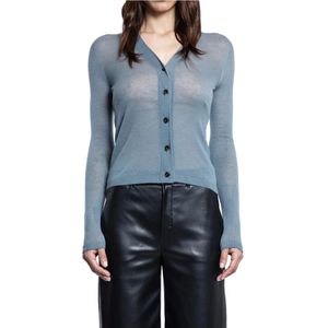 Max Mara, Dames, Truien, Blauw, Maat: XS Wol,