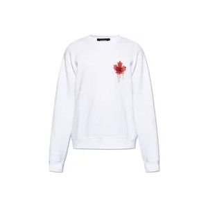 Dsquared2 Sweatshirt met logo , White , Heren , Maat: XL