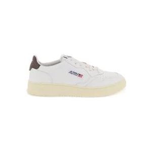 Autry Geperforeerde Leren Lage Sneakers , White , Heren , Maat: 44 EU