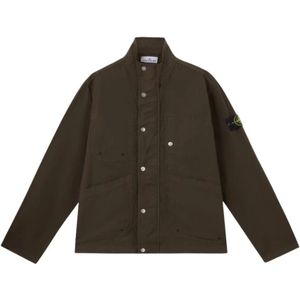 Stone Island, Heren, Jassen, Groen, Maat: L Katoen,