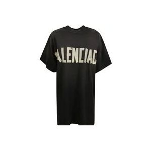 Balenciaga Dubbele Voorkant T-Shirt Collectie , Black , Dames , Maat: S