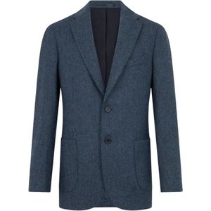 Brooks Brothers, Heren, Jassen, Blauw, Maat: S Tweed,
