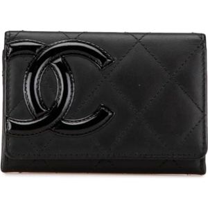 Chanel Vintage, Dames, Pre-owned, Zwart, Maat: ONE Size Leer,