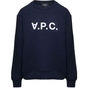 A.p.c., Dames, Sweatshirts & Hoodies, Blauw, Maat: M Katoen,