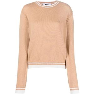 Msgm, Dames, Truien, Beige, Maat: XS Wol,