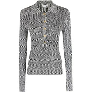 Ganni, Dames, Truien, Zwart, Maat: XS Viscose,