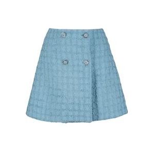 Versace Flared Tweed Minirok , Blue , Dames , Maat: S