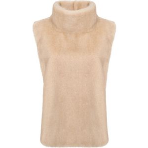 Cesare Gaspari, Dames, Truien, Beige, Maat: ONE Size Poliester,