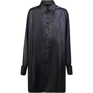 Maison Margiela, Dames, Blouses & Shirts, Zwart, Maat: 2XS Poliester,