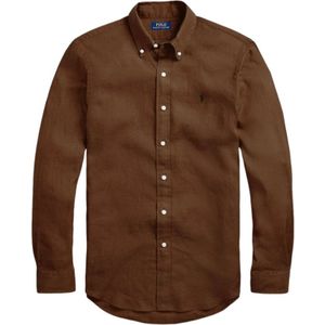 Ralph Lauren, Heren, Overhemden, Bruin, Maat: 2XL Linnen,