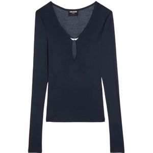 Zadig & Voltaire, Dames, Tops, Blauw, Maat: XS Modal,