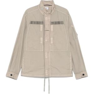 C.p. Company, Heren, Jassen, Beige, Maat: M Nylon,