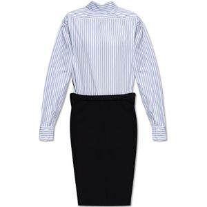 Maison Margiela, Dames, Jurken, Blauw, Maat: 3XS Katoen,