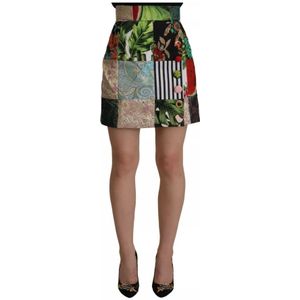 Dolce & Gabbana, Dames, Rokken, Veelkleurig, Maat: 2XS Katoen,