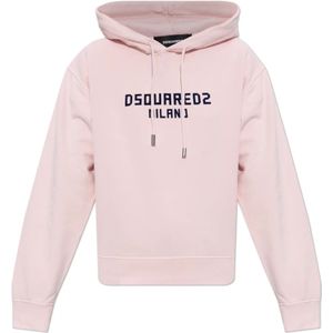 Dsquared2, Dames, Sweatshirts & Hoodies, Roze, Maat: L Katoen,