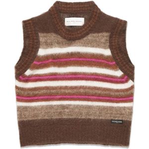 Philippe Model - Bruin - Vest - Geborsteld Mohair - Geknipte Lengte