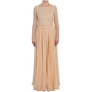 Dolce & Gabbana - Maxi Dress - Beige - Volle Lengte - Lange Mouwen