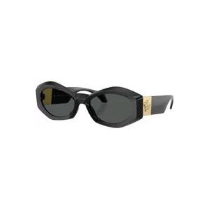 Versace Vierkante Zonnebril Zwart Grijs Rook , Black , Dames , Maat: 54 MM
