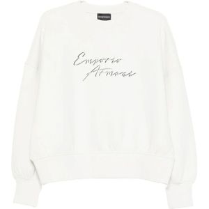 Emporio Armani, Dames, Sweatshirts & Hoodies, Beige, Maat: XS Zijde,