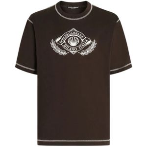 Dolce & Gabbana, Heren, Tops, Bruin, Maat: L Katoen,