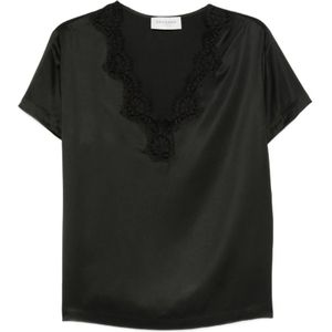 Ermanno Scervino, Dames, Tops, Zwart, Maat: S Nylon,