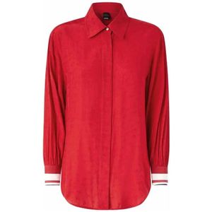 Pinko, Dames, Blouses & Shirts, Rood, Maat: S Viscose,