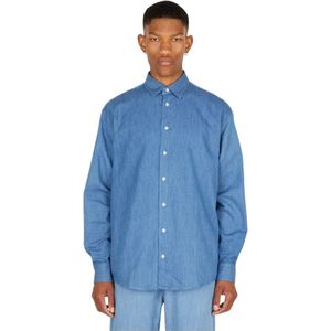 Soulland, Heren, Overhemden, Blauw, Maat: M Katoen,