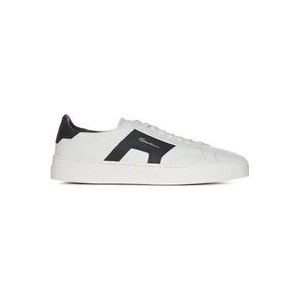 Santoni Witte Leren Dubbele Gesp Sneakers , White , Heren , Maat: 45 1/2 EU