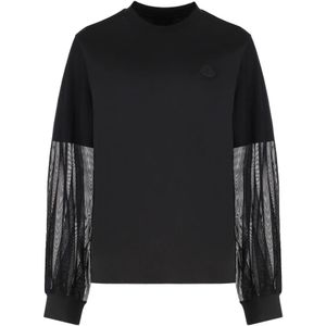 Moncler, Dames, Tops, Zwart, Maat: L Tulle,
