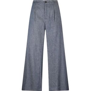 Liu Jo, Dames, Broeken, Blauw, Maat: XS Linnen,