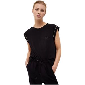 Liu Jo, Dames, Tops, Zwart, Maat: 2XS Katoen,