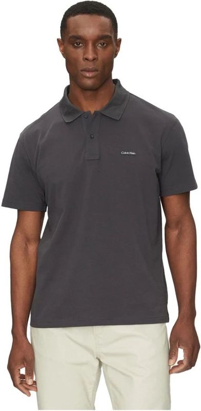 Calvin Klein - Heren Polo Shirt - Zwart - Katoen/Elastaan