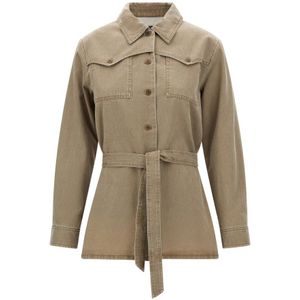 A.p.c., Dames, Jassen, Beige, Maat: XS Katoen,