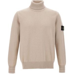 Stone Island, Heren, Truien, Beige, Maat: XL Katoen,
