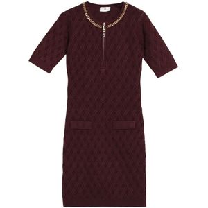 Elisabetta Franchi, Dames, Jurken, Rood, Maat: XL