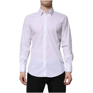 Dolce & Gabbana, Heren, Overhemden, Wit, Maat: L Katoen,
