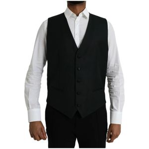 Dolce & Gabbana, Heren, Pakken, Zwart, Maat: 2XL Wol,
