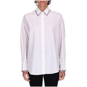 Ermanno Scervino, Dames, Blouses & Shirts, Wit, Maat: M Katoen,