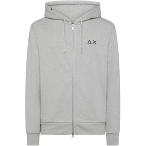Sun68, Heren, Sweatshirts & Hoodies, Grijs, Maat: 2XL Fleece,