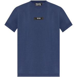 Versace Jeans Couture, Heren, Tops, Blauw, Maat: S