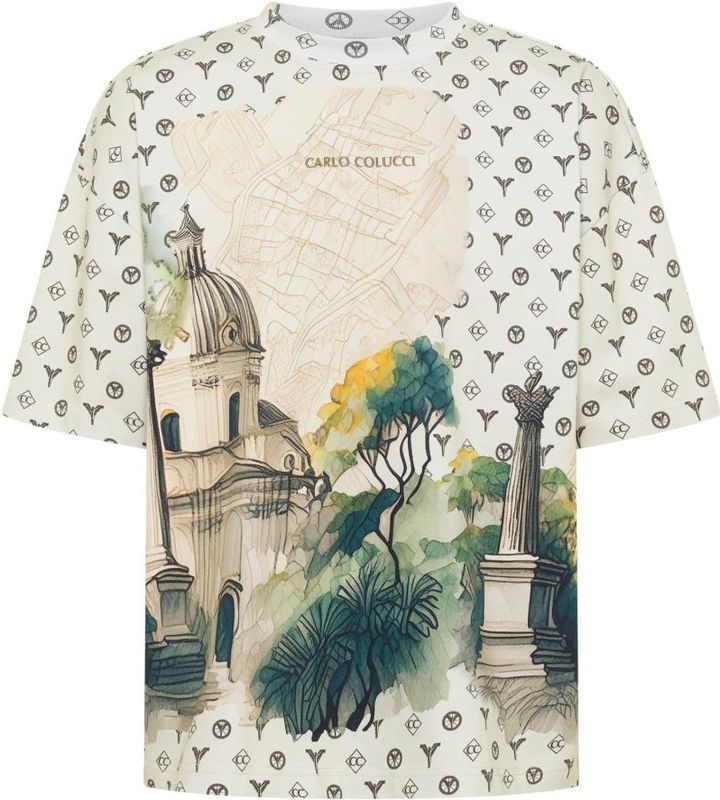 Carlo Colucci - Torn Pages - Oversize T-Shirt - Veelkleurig - Katoen